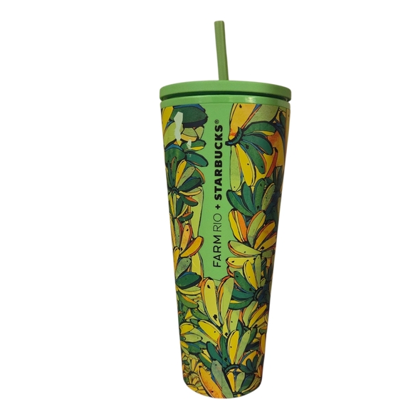 Starbucks x Farm Rio Anthropologie Insulated 24 Oz Drink Cup W/Straw Summer 2025 - Picture 2 of 5